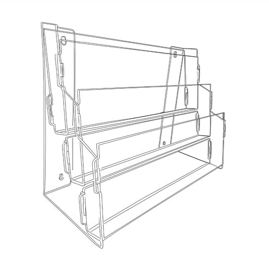 Three Tier Brochure Rack for Slatwall 