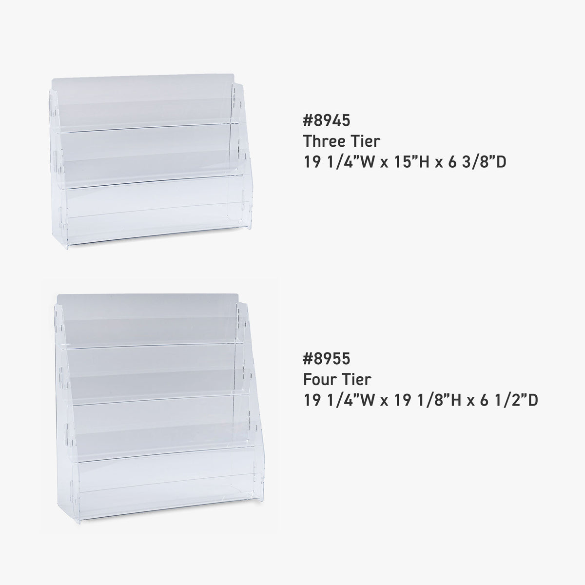 Countertop Time Card Racks Three or Four Tier Countertop Card Racks, 19 1/4