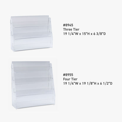 Three or Four Tier Countertop Card Racks, 19 1/4" Wide