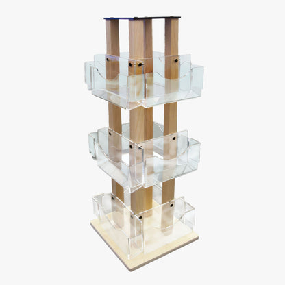 12 Pocket Maple Countertop Greeting Card Spinner, 8" Wide (910-12)