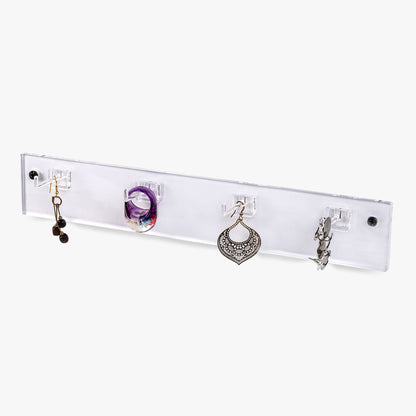 Clear Wall Mounted Hooked Bookmark Bar