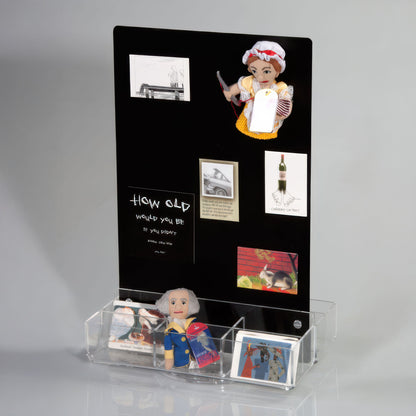 Countertop Spinning Magnet Display with Clear Acrylic Tray (choose black or white)