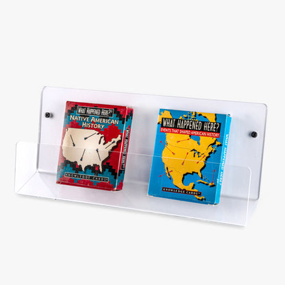 Clear Acrylic Wall Mounted Card Shelf, 12" Wide, for greeting cards, boxed cards or games, books or notebooks