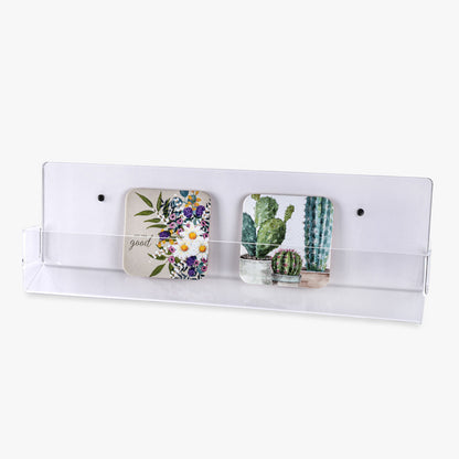 Clear Acrylic Wall Mounted Boxed Shelf, 16 7/8" Wide (9212)