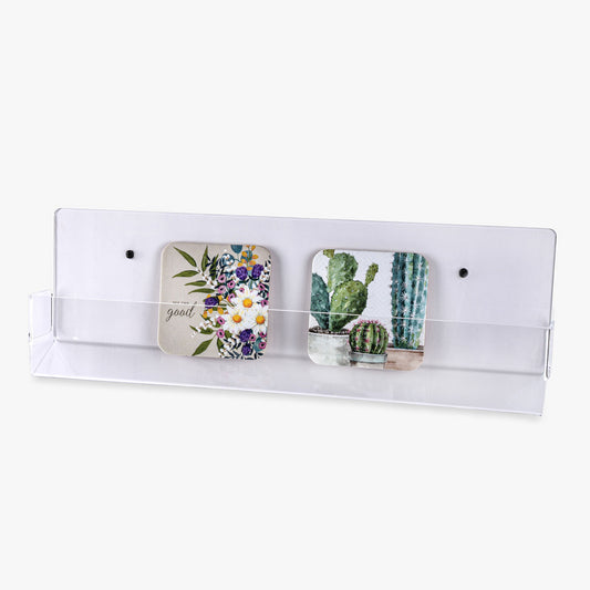 Clear Acrylic Wall Mounted Boxed Shelf, 16 7/8" Wide (9212)