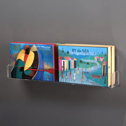 Flat Wall Mounted Card Shelf, 16" Wide for books, card, and other media