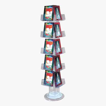 20-Pocket Clear Book/Brochure/Magazine Floor Spinner