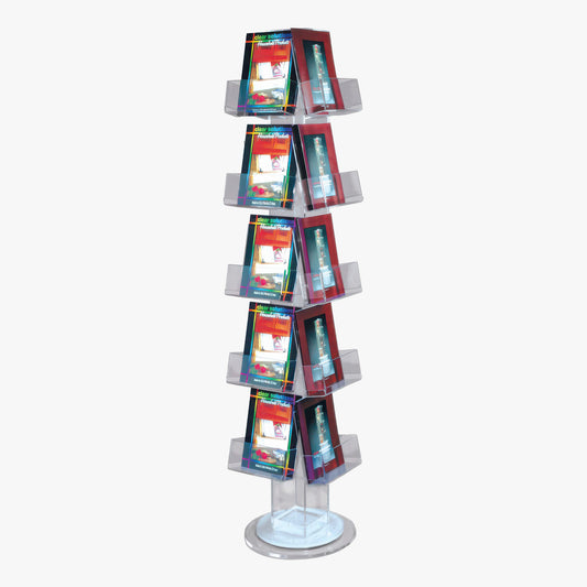 20-Pocket Clear Book/Brochure/Magazine Floor Spinner