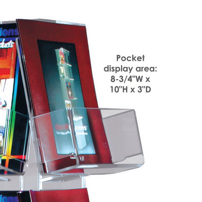 20 Pocket Clear Book/Brochure/Magazine Floor Spinner (9502)
