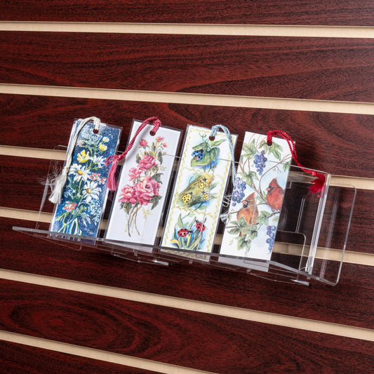 Clear Acrylic Open-End Zig-Zag Shelf for Slatwall, 14" Wide