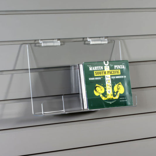 Clear Slatwall Book Shelf with Lip, 11" or 13" Wide